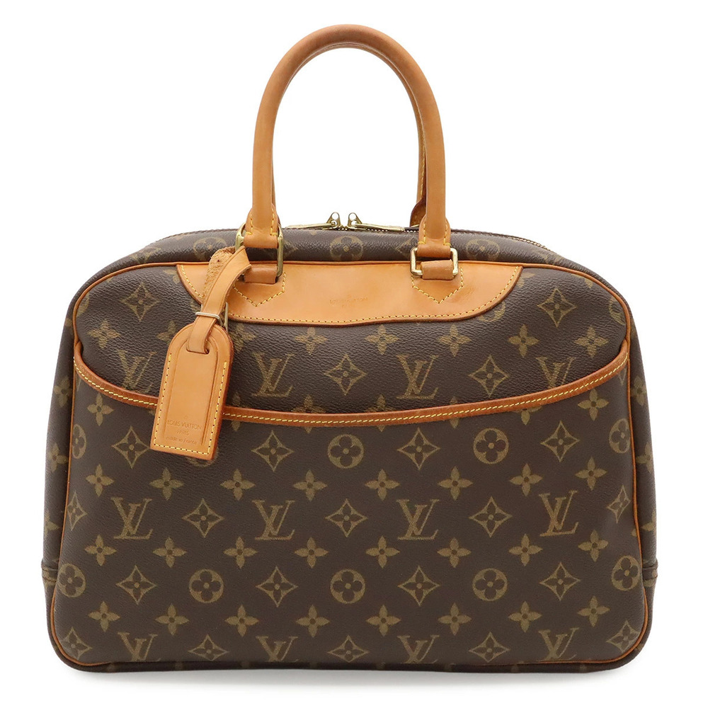 Louis Vuitton Monogram Bowling Vanity Deauville Top Bag Canvas Leather Brown